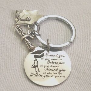 Graduation Gift Motivational Positive Message Grad Keychain Jewelry NEW SEALED
